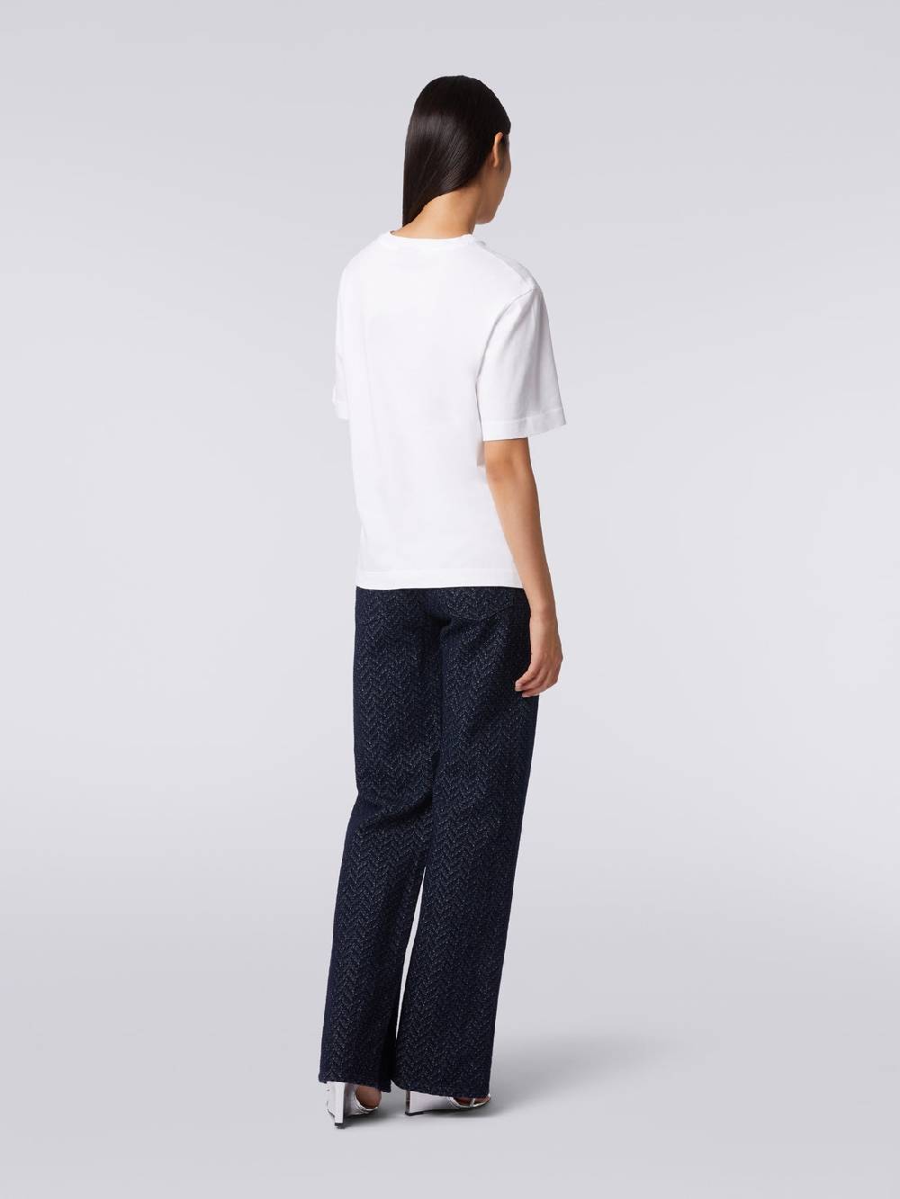 M Missoni T-shirt girocollo in cotone con ricamo e logo Shopping Online