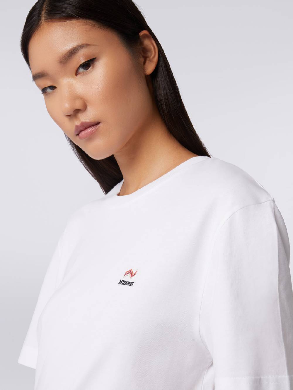 M Missoni T-shirt girocollo in cotone con ricamo e logo Shopping Online