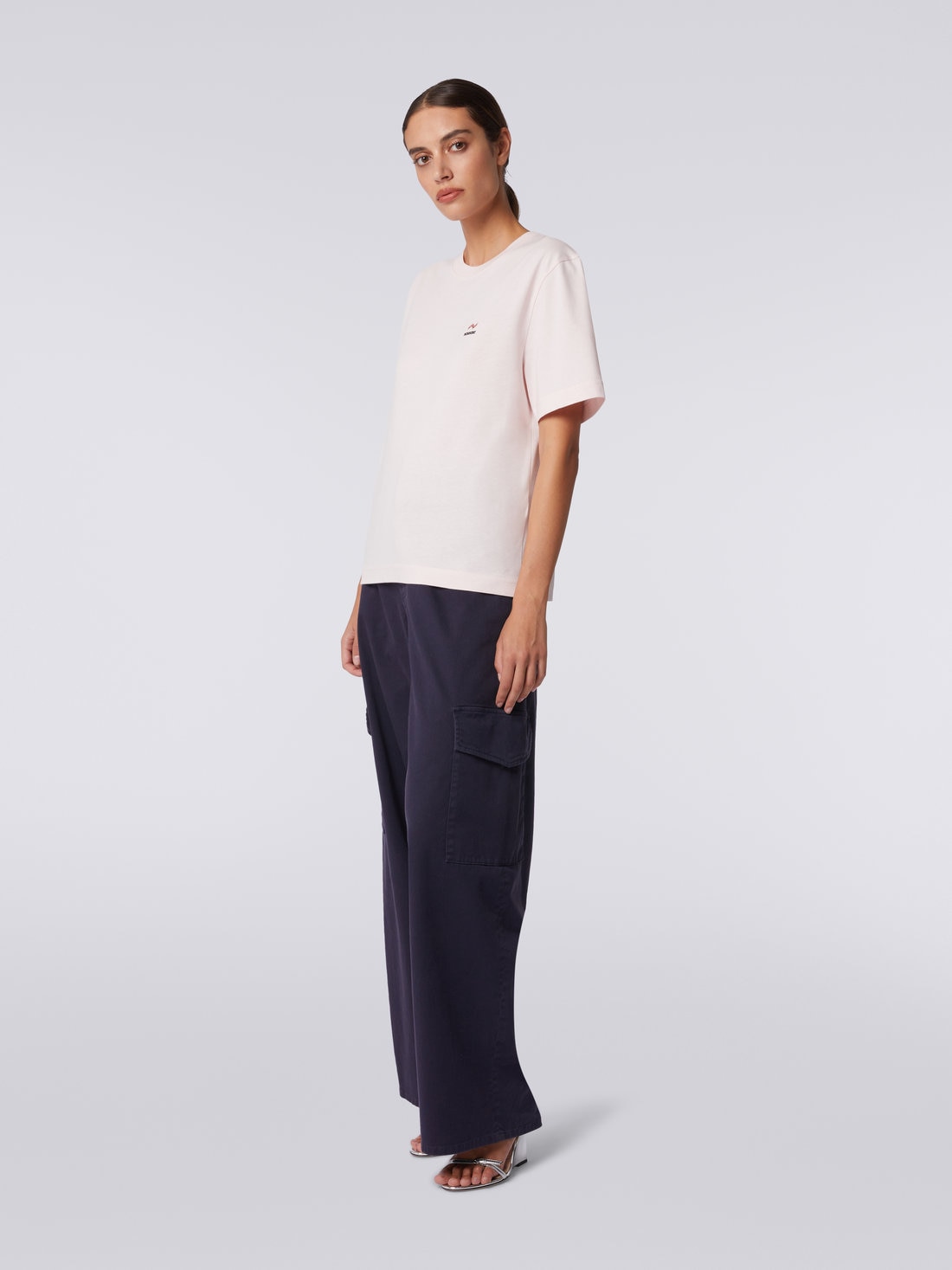 M Missoni T-shirt girocollo in cotone con ricamo e logo Affare Del Giorno