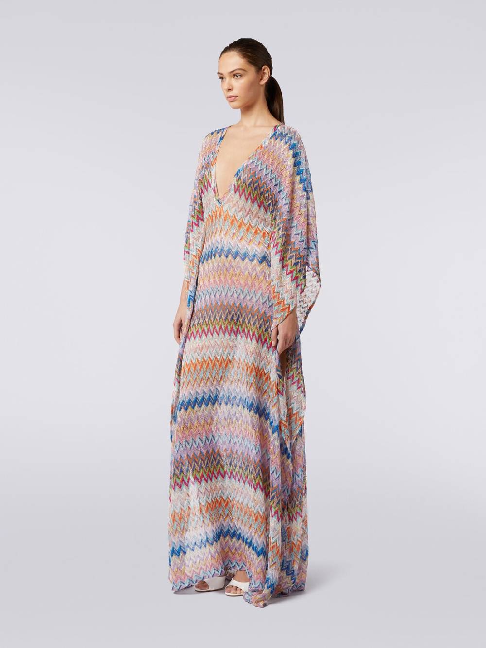 M Missoni Caftano copricostume lungo con scollo a V e lurex Sottocosto