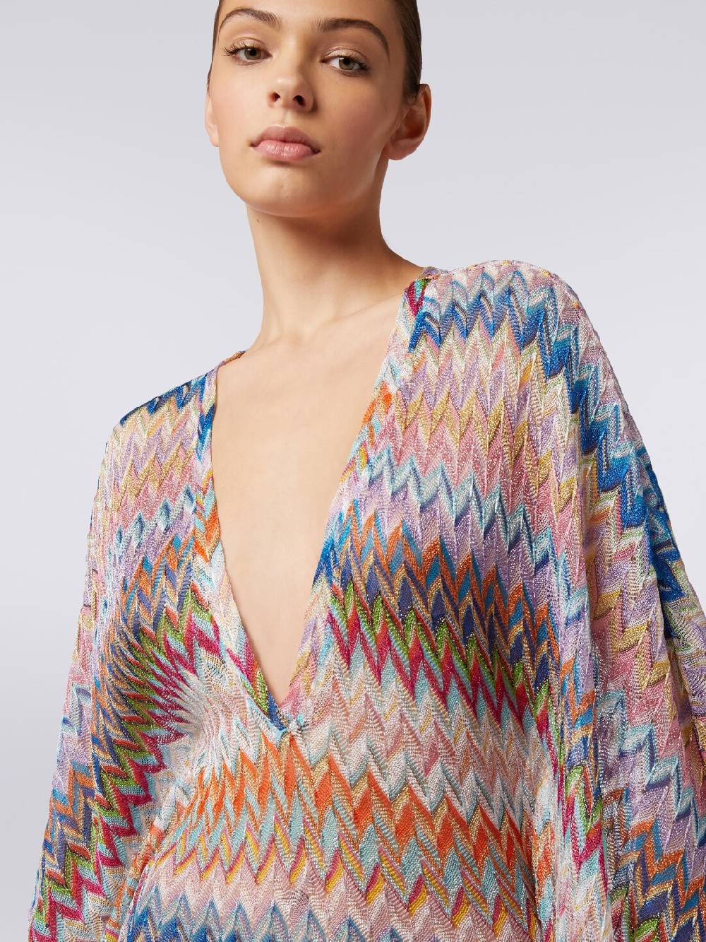M Missoni Caftano copricostume lungo con scollo a V e lurex Sottocosto
