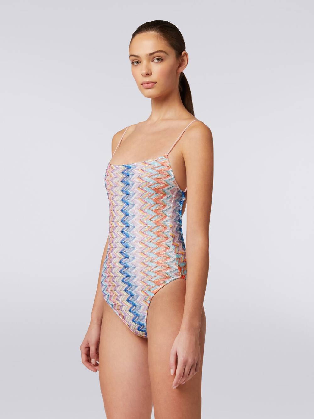 M Missoni Costume intero lamé con spalline sottili regolabili Convenienza