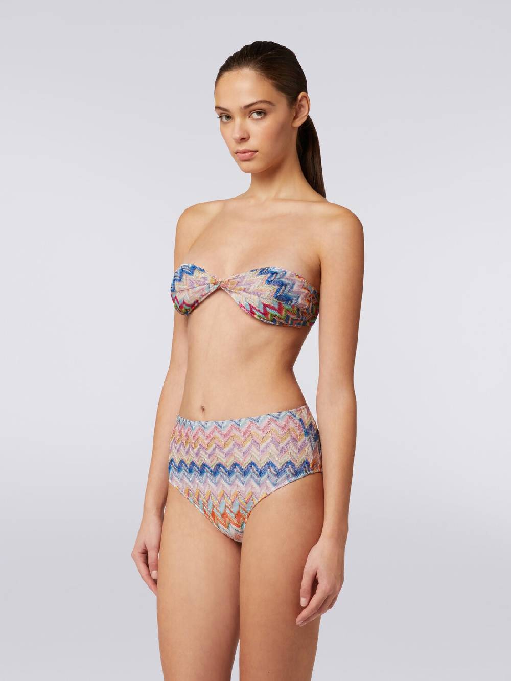 M Missoni Bikini in viscosa e lurex con top torchon e slip alto Novità