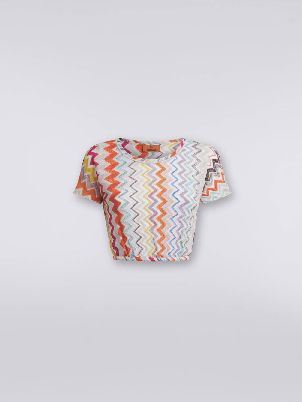 M Missoni Crop top in misto viscosa chevron con lurex Sconto