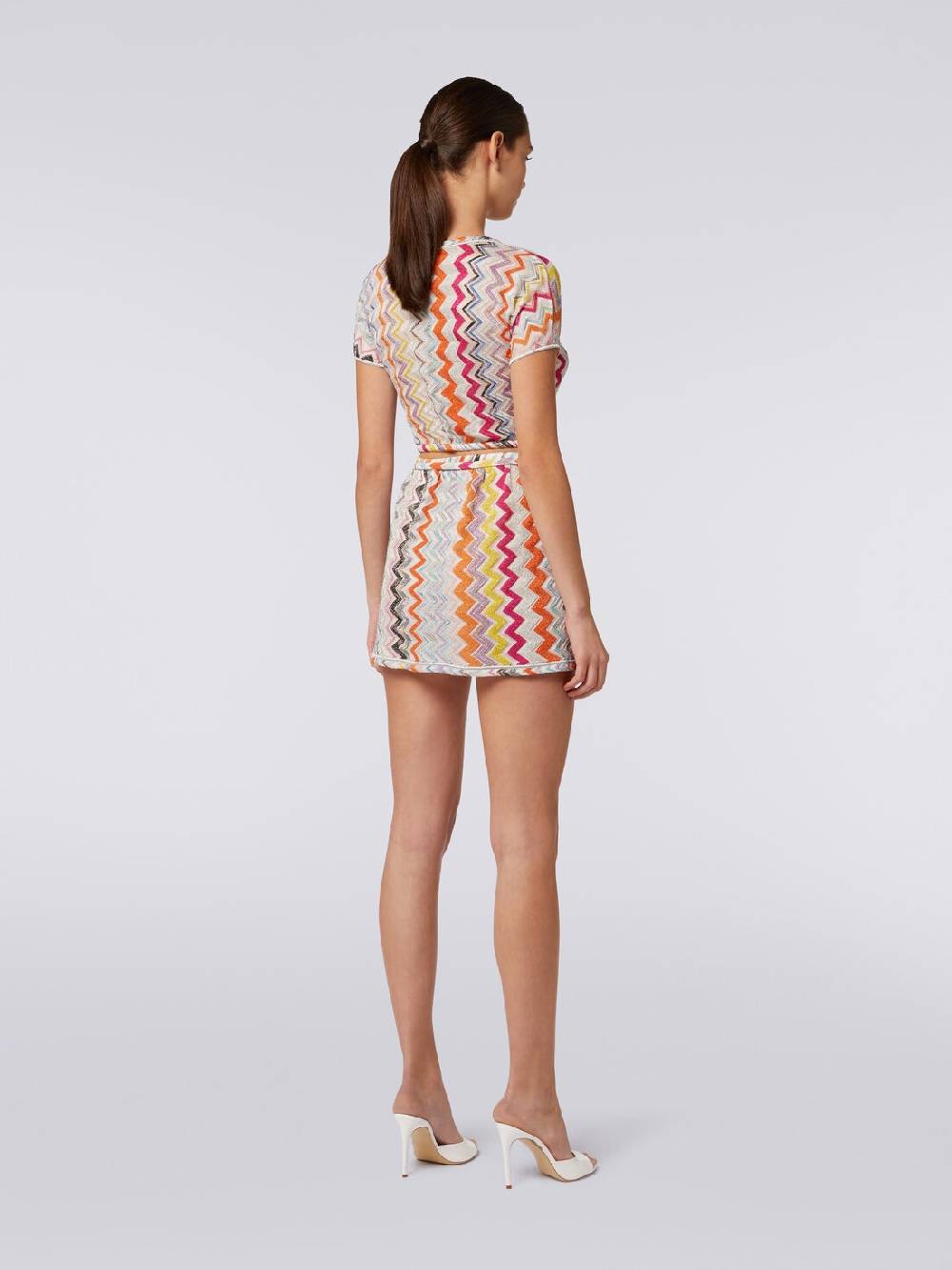 M Missoni Crop top in misto viscosa chevron con lurex Sconto