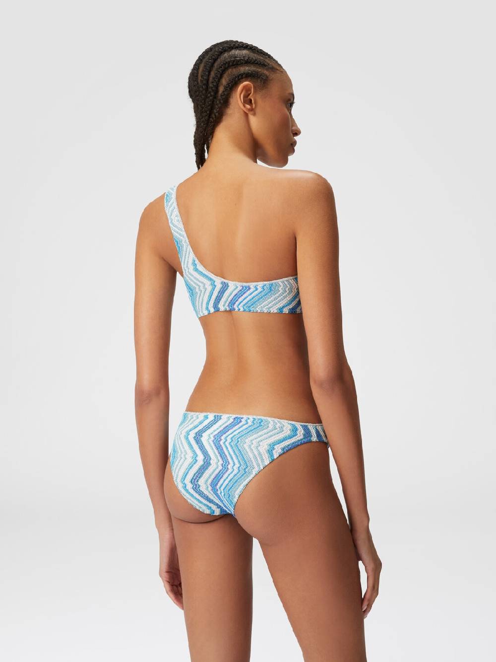 M Missoni Bikini monospalla in misto viscosa chevron con lurex Offerta