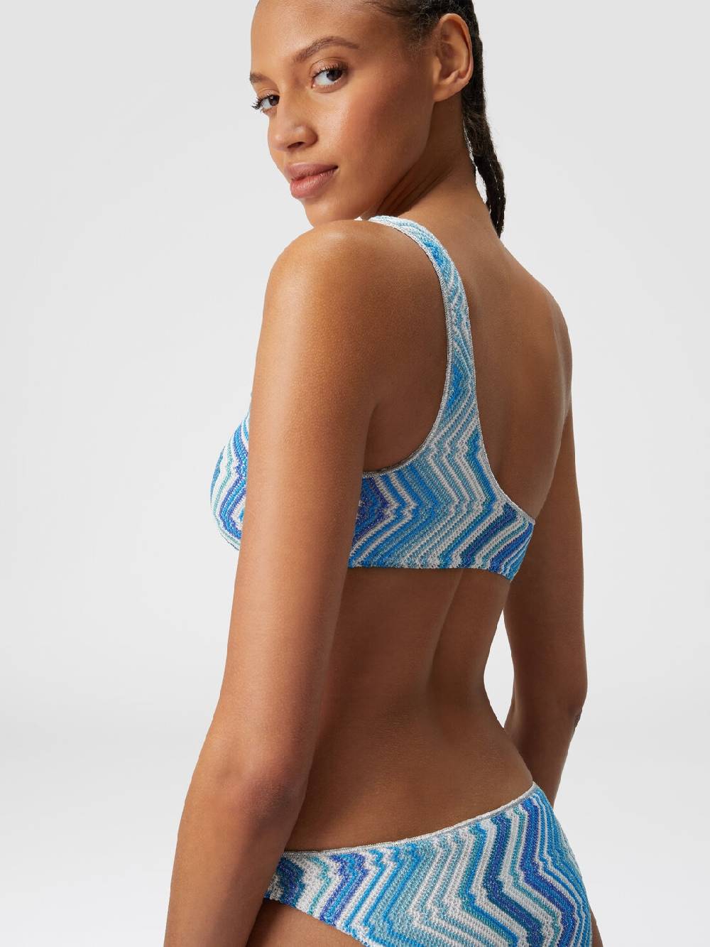 M Missoni Bikini monospalla in misto viscosa chevron con lurex Offerta