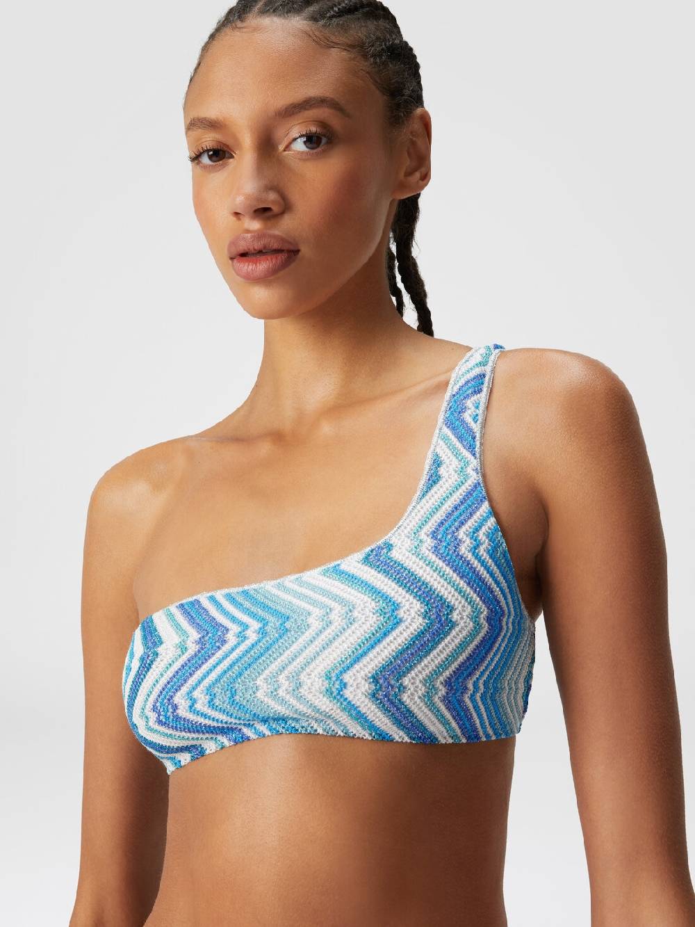 M Missoni Bikini monospalla in misto viscosa chevron con lurex Offerta