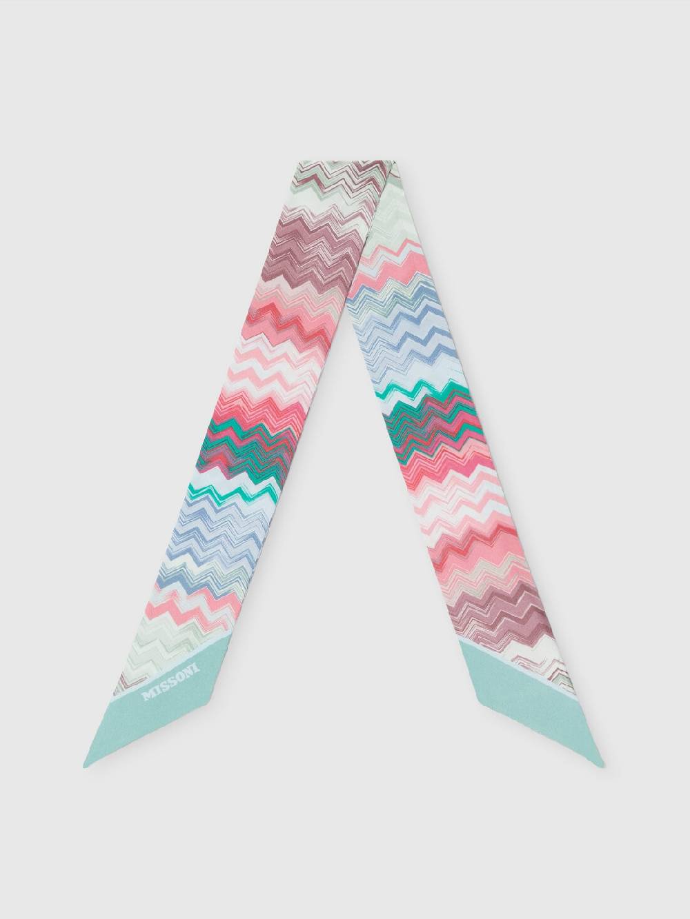 M Missoni Foulard in seta con zig zag e scritta logo Offerte