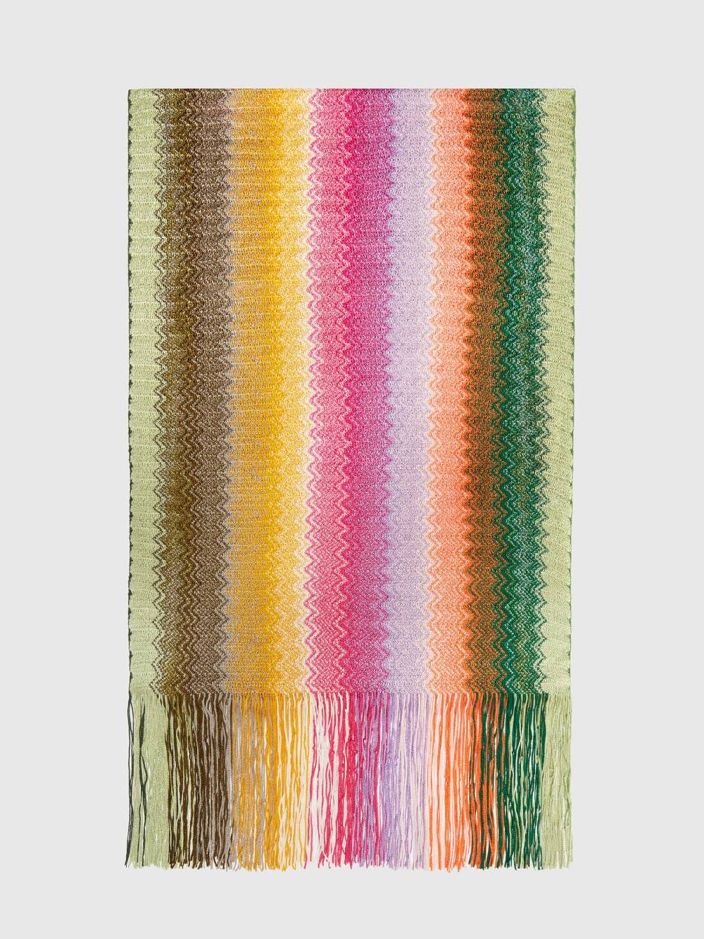 M Missoni Sciarpa in maglia di viscosa chevron con frange Vendita Calda