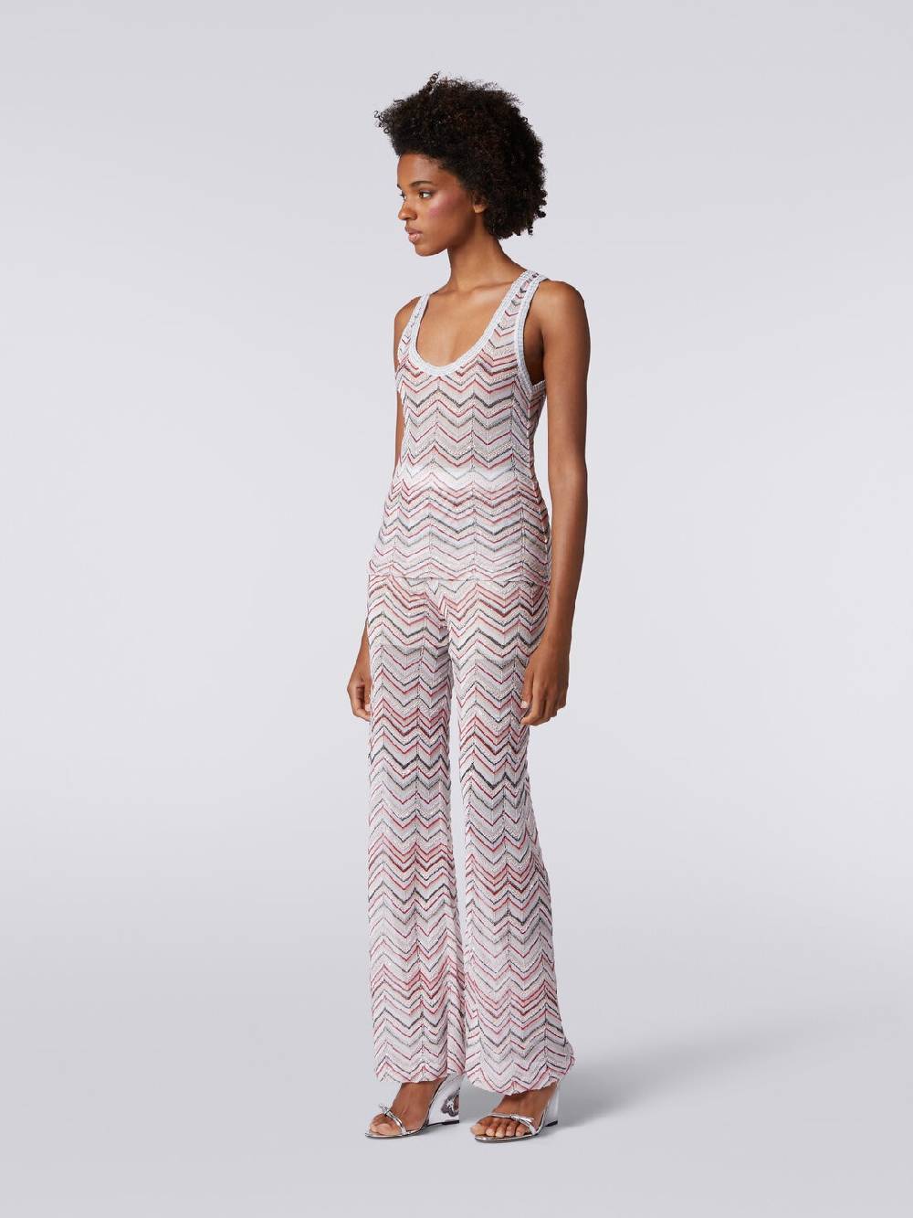 M Missoni Pantaloni in maglia zig zag con lurex e paillettes Spedizione gratuita