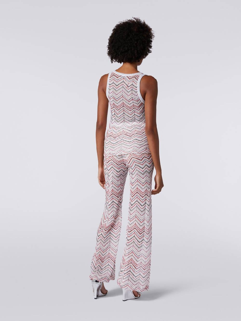 M Missoni Pantaloni in maglia zig zag con lurex e paillettes Spedizione gratuita