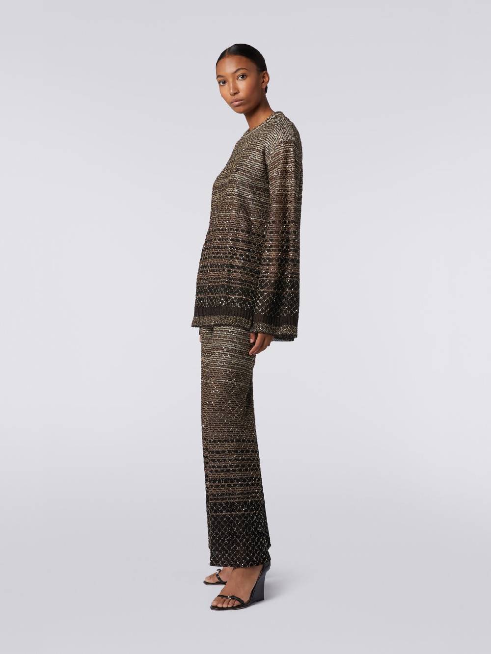 M Missoni Pantaloni in maglia dégradé con paillettes Sconto di tempo limitato