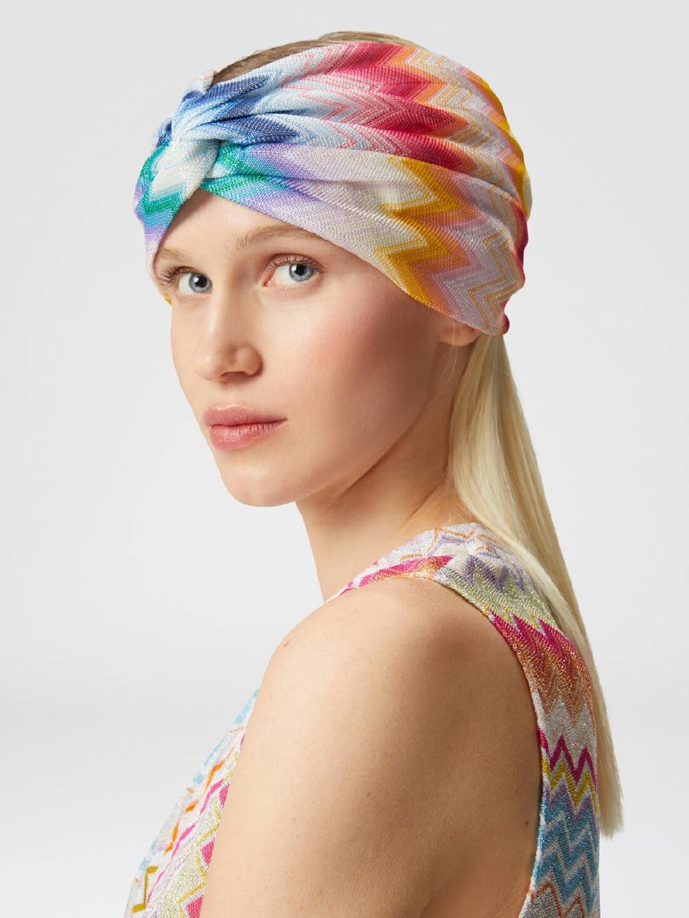 M Missoni Fascia in viscosa lamé chevron Comprare a buon mercato