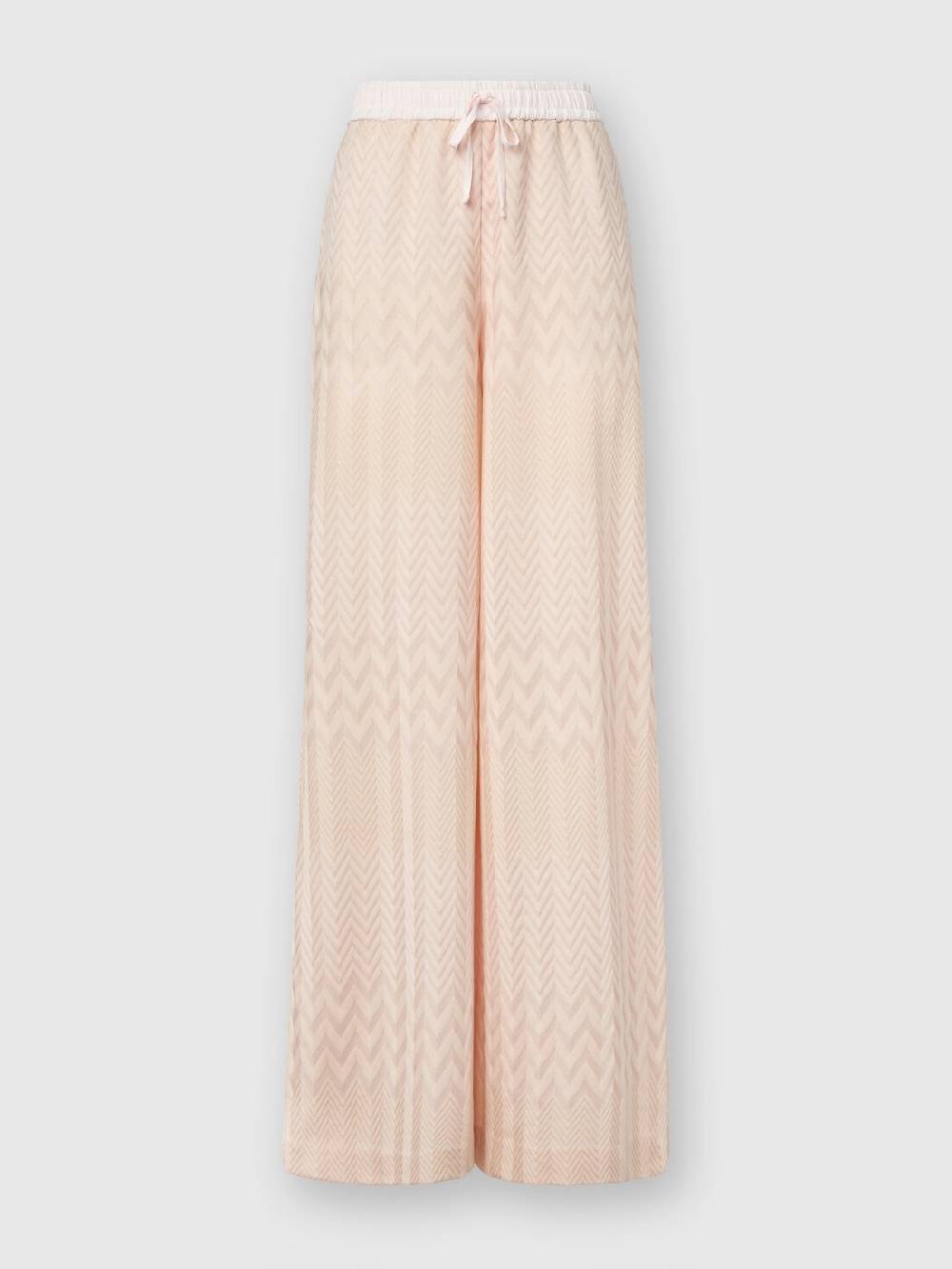 M Missoni Pantaloni a palazzo in cotone e viscosa zig zag Grande vendita