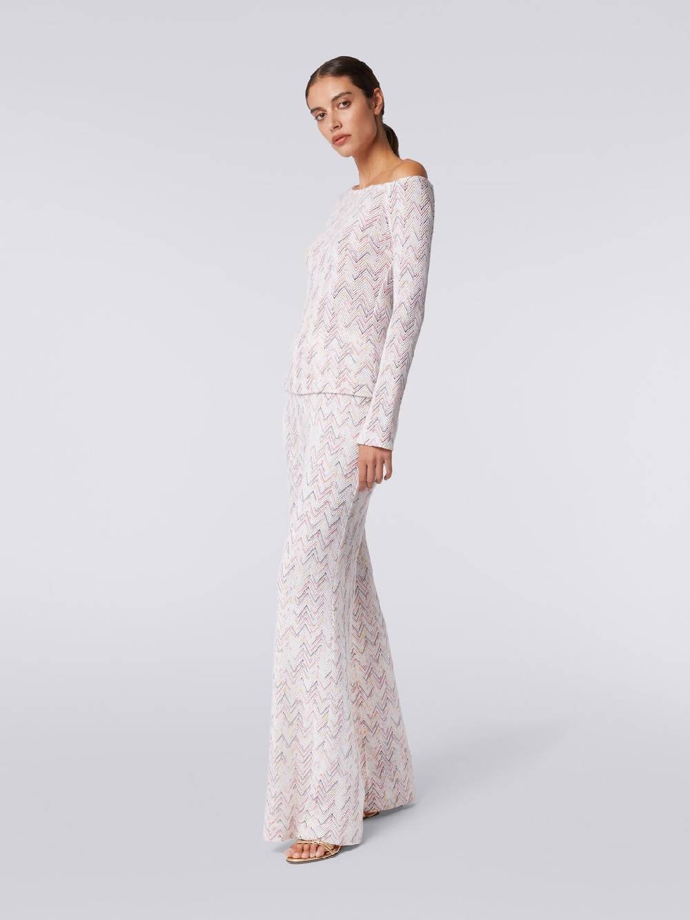 M Missoni Pantaloni a palazzo in lana e viscosa zig zag Flash Sale