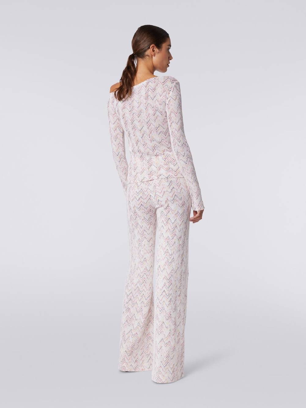 M Missoni Pantaloni a palazzo in lana e viscosa zig zag Flash Sale
