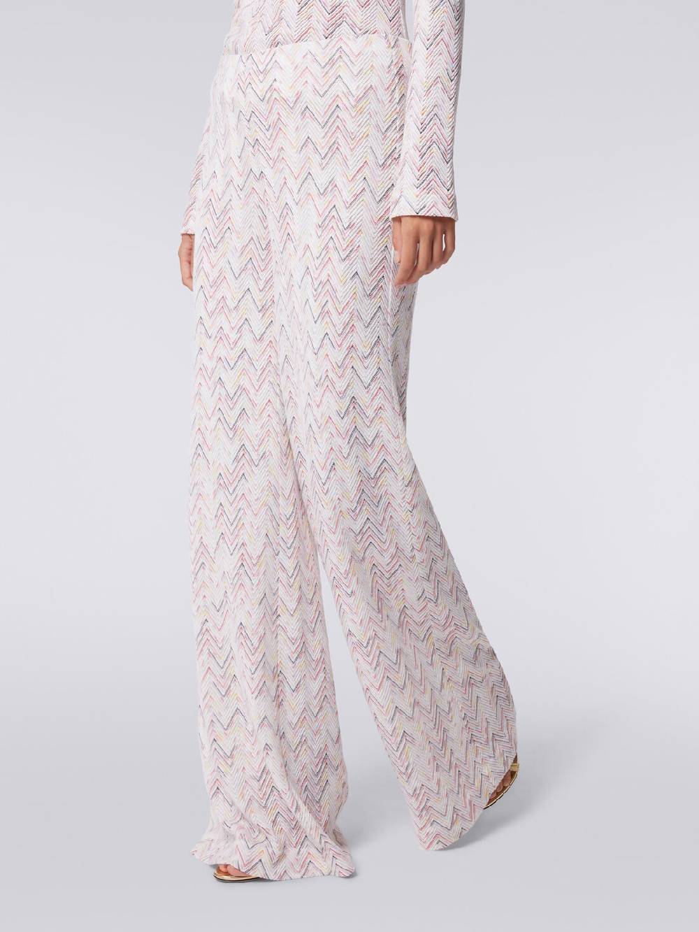 M Missoni Pantaloni a palazzo in lana e viscosa zig zag Flash Sale