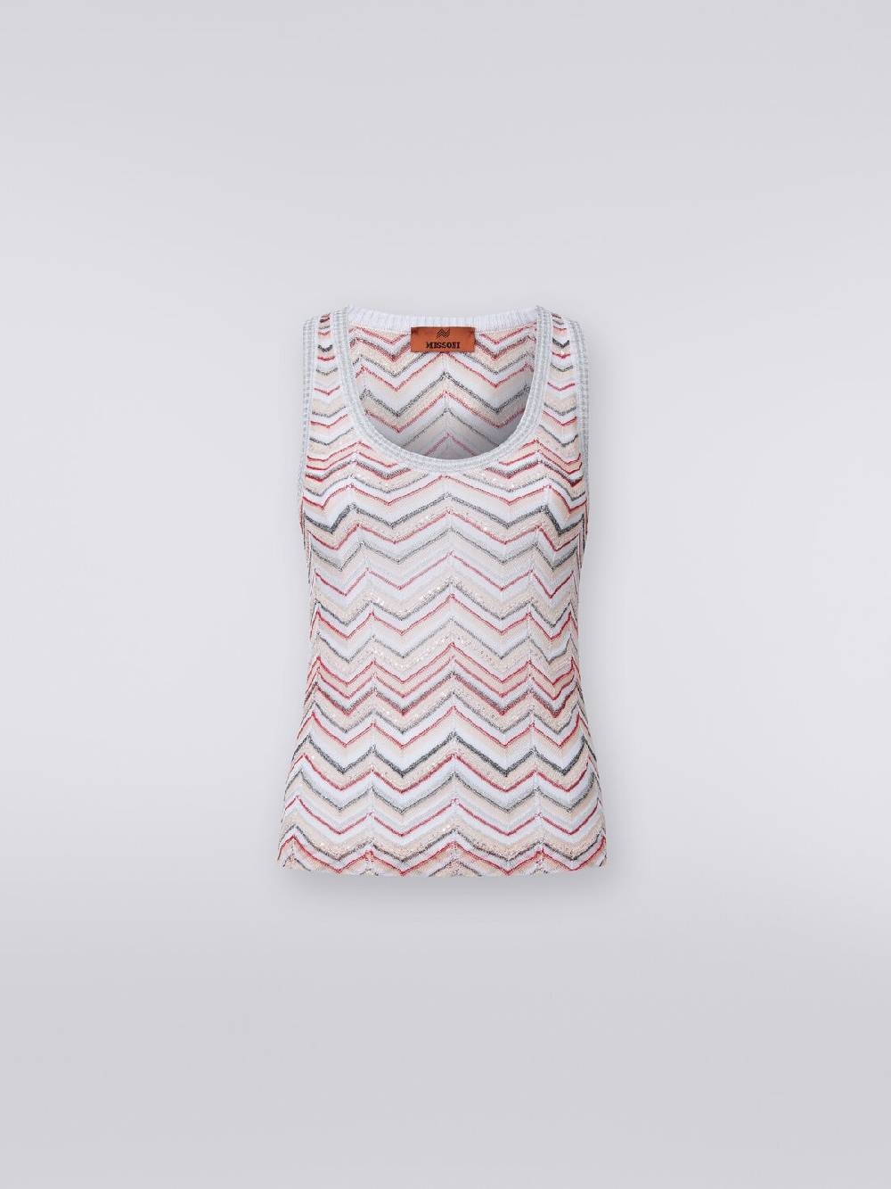 M Missoni Canottiera in maglia zig zag con lurex e paillettes Fornitura limitata