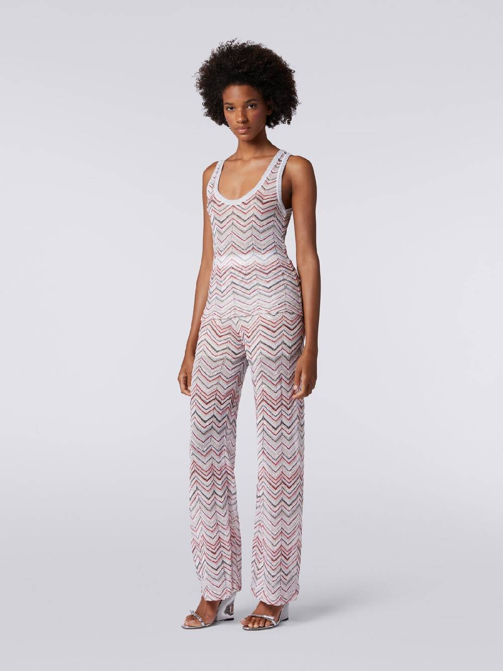 M Missoni Canottiera in maglia zig zag con lurex e paillettes Fornitura limitata