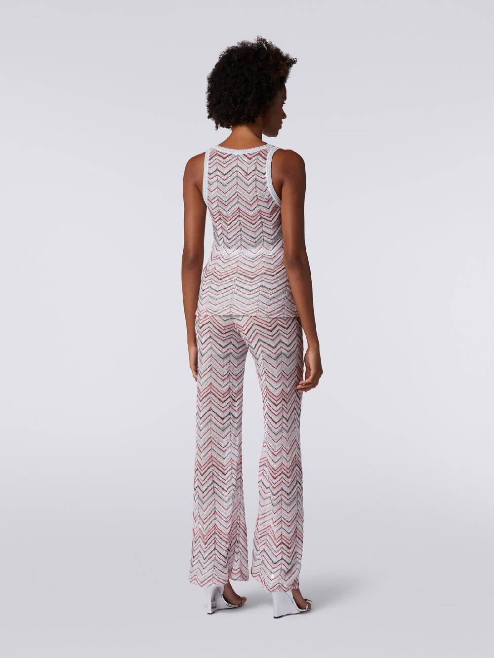 M Missoni Canottiera in maglia zig zag con lurex e paillettes Fornitura limitata