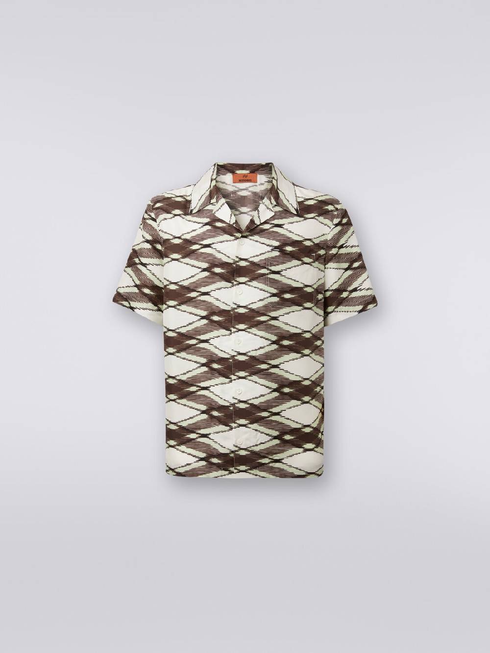 M Missoni Camicia a maniche corte modello bowling in seta stampata Vendite stagionali