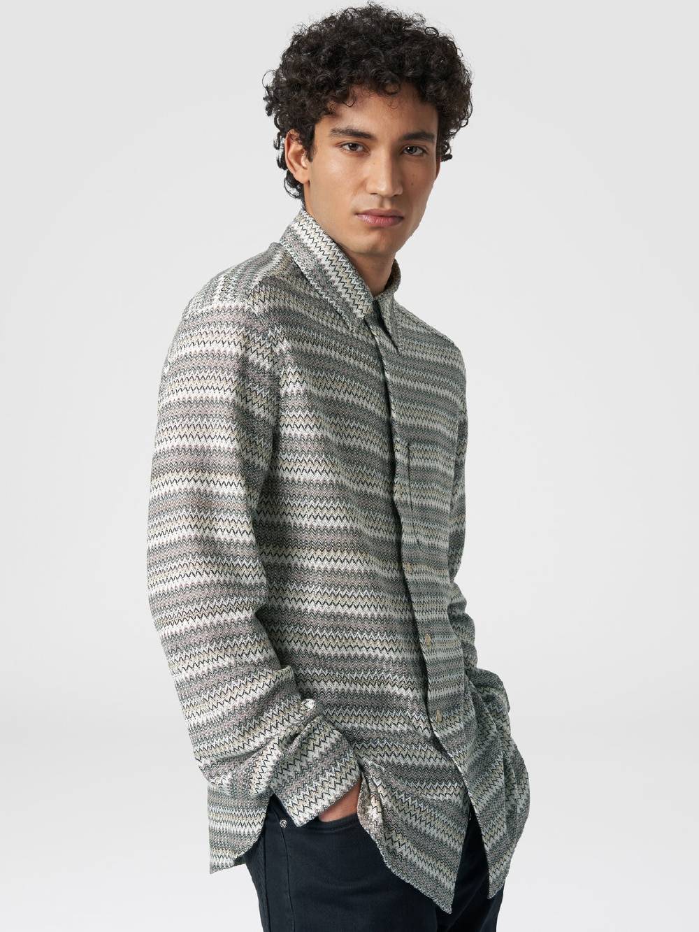 M Missoni Camicia a maniche lunghe in misto viscosa chevron Smaltimento dello stoccaggio