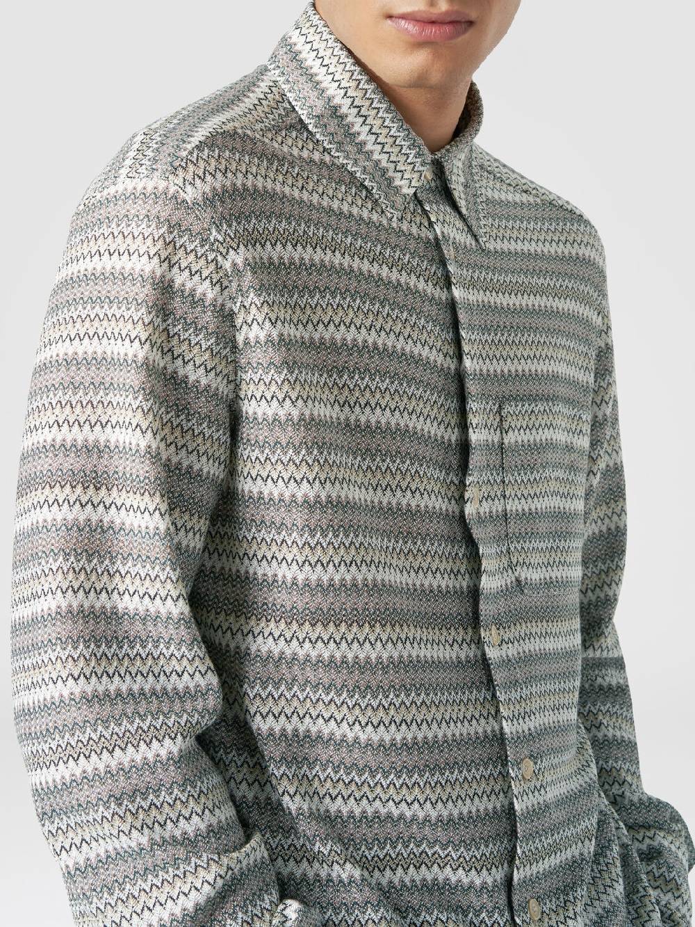 M Missoni Camicia a maniche lunghe in misto viscosa chevron Smaltimento dello stoccaggio