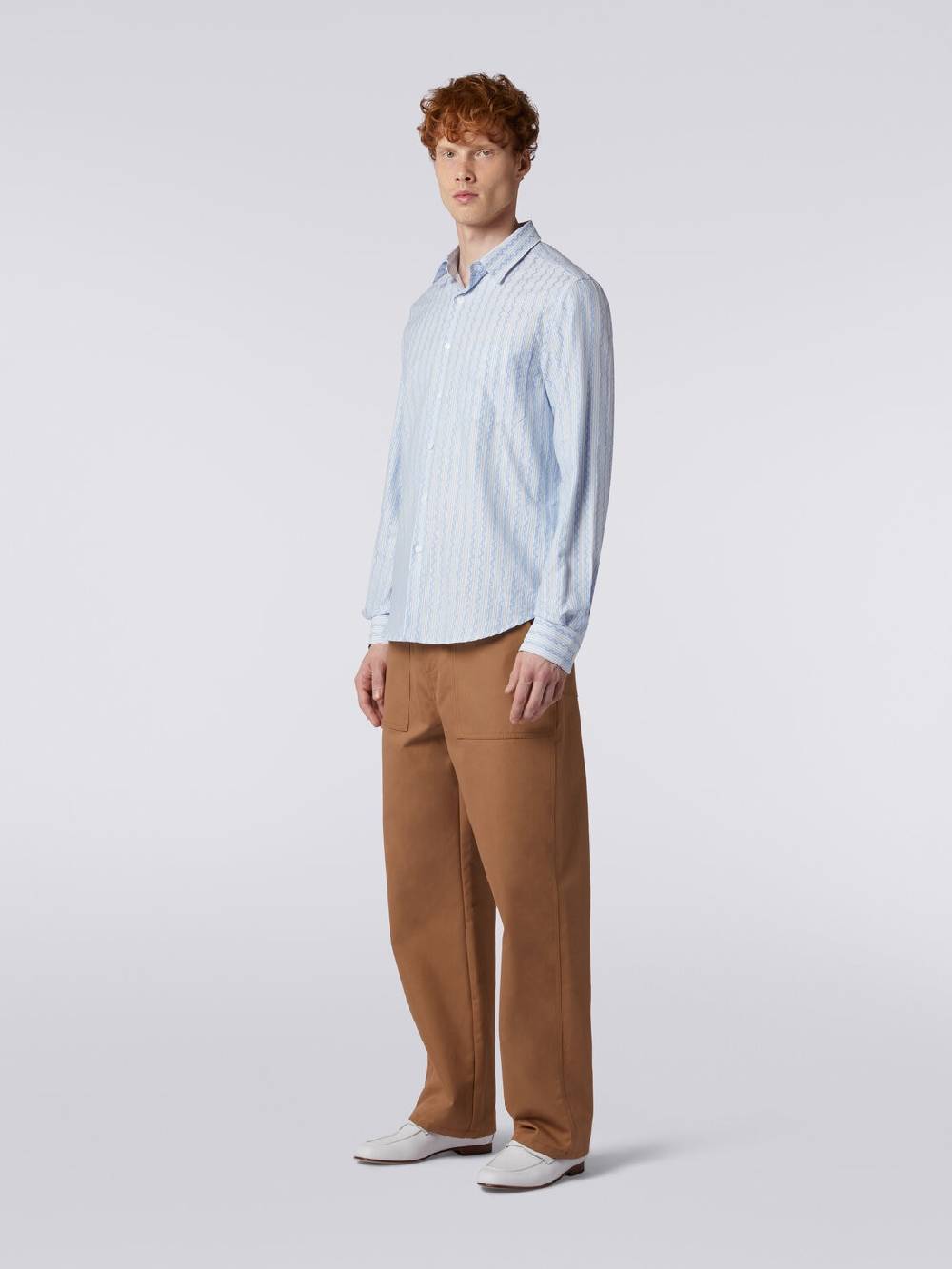 M Missoni Camicia a maniche lunghe in popeline di cotone Vendita calda