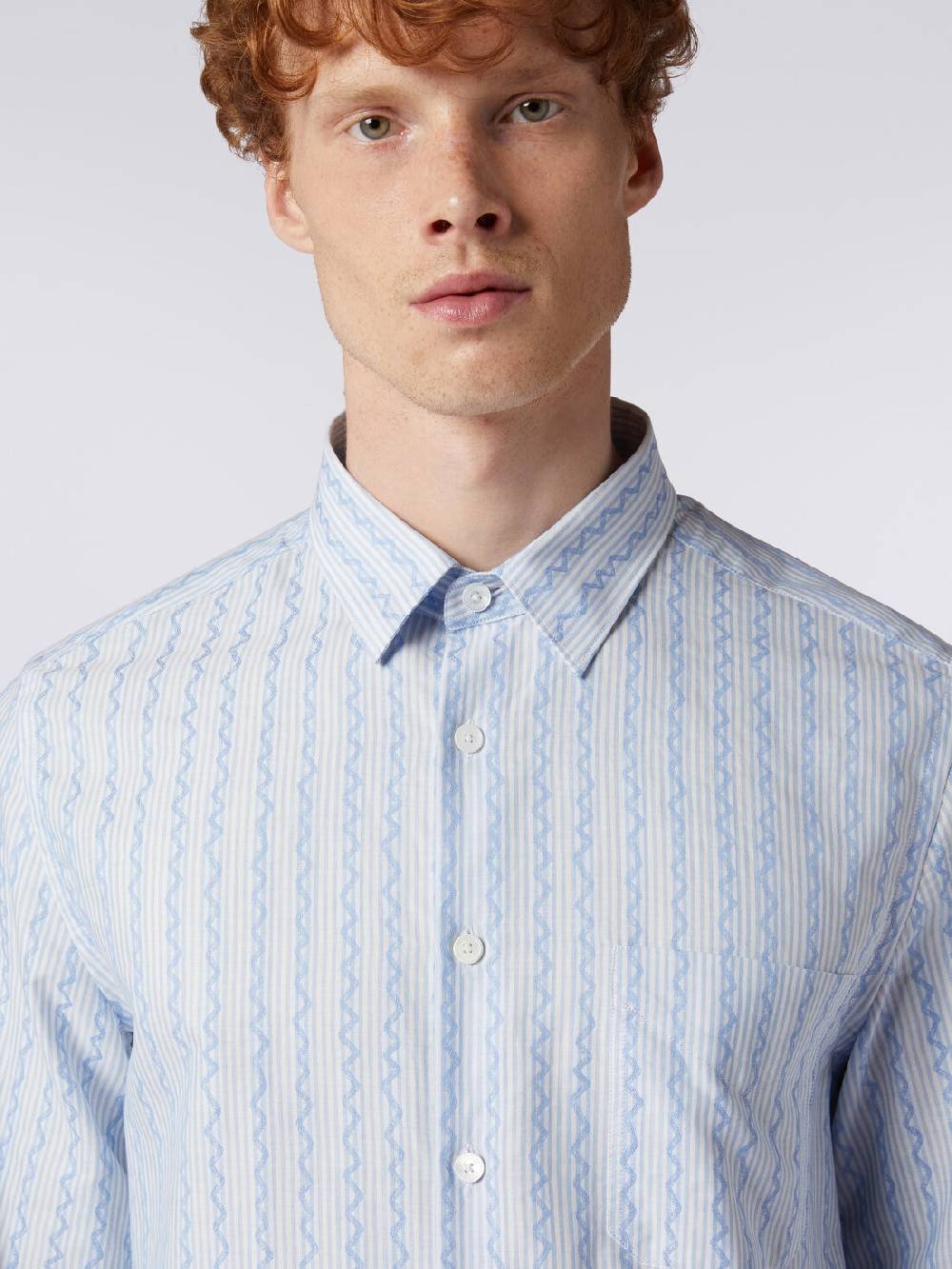 M Missoni Camicia a maniche lunghe in popeline di cotone Vendita calda