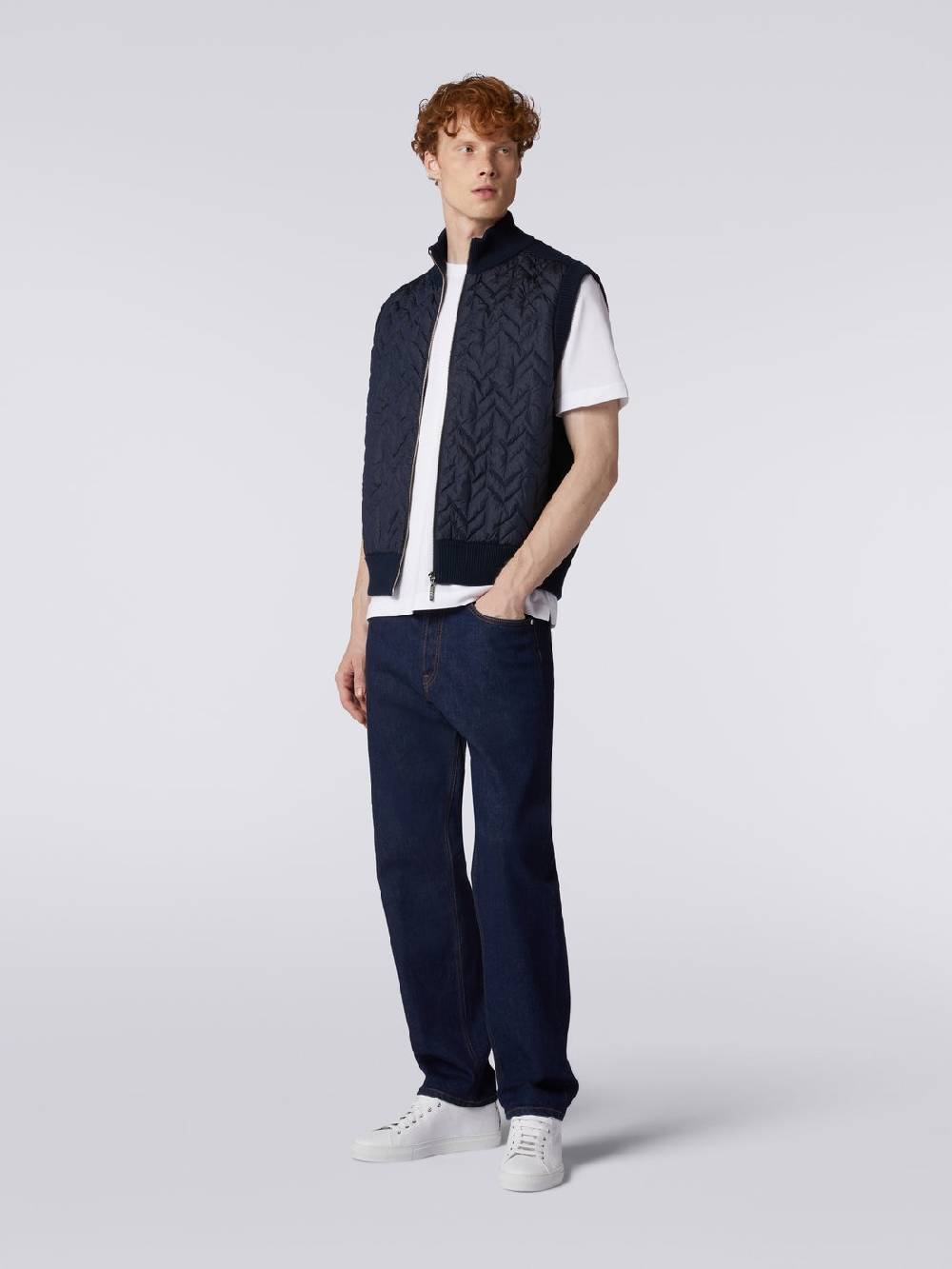 M Missoni Gilet impunturato a zig zag con parte posteriore e profili in maglia Latest fashion