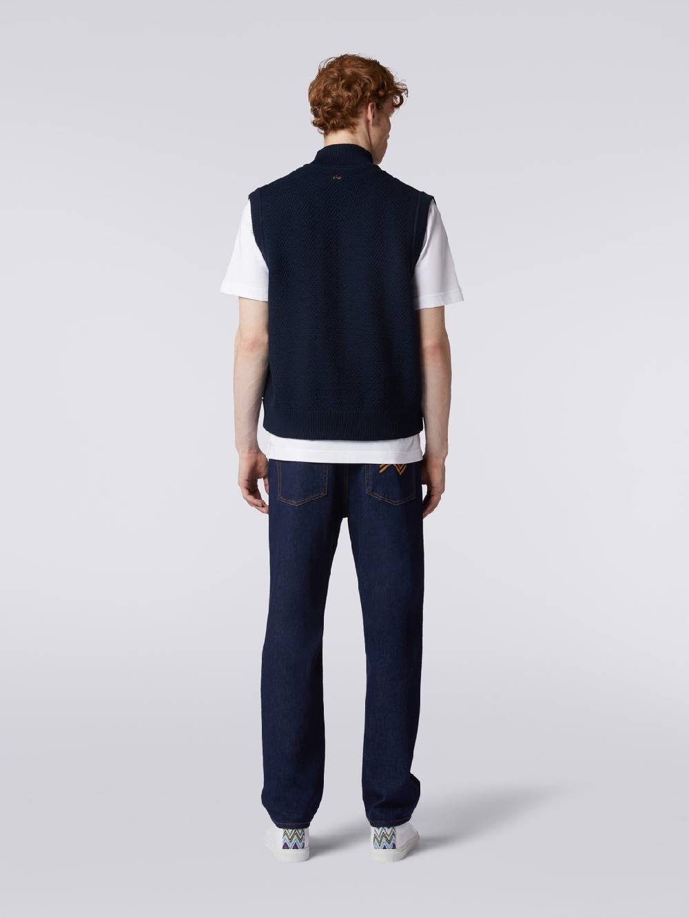 M Missoni Gilet impunturato a zig zag con parte posteriore e profili in maglia Latest fashion