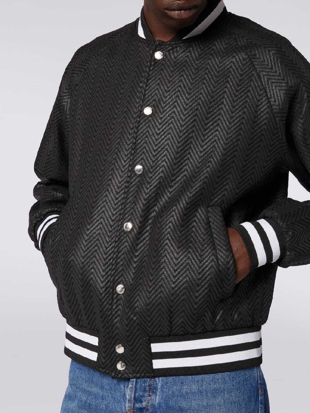 M Missoni Bomber in cotone e viscosa zig zag Offerta temporanea