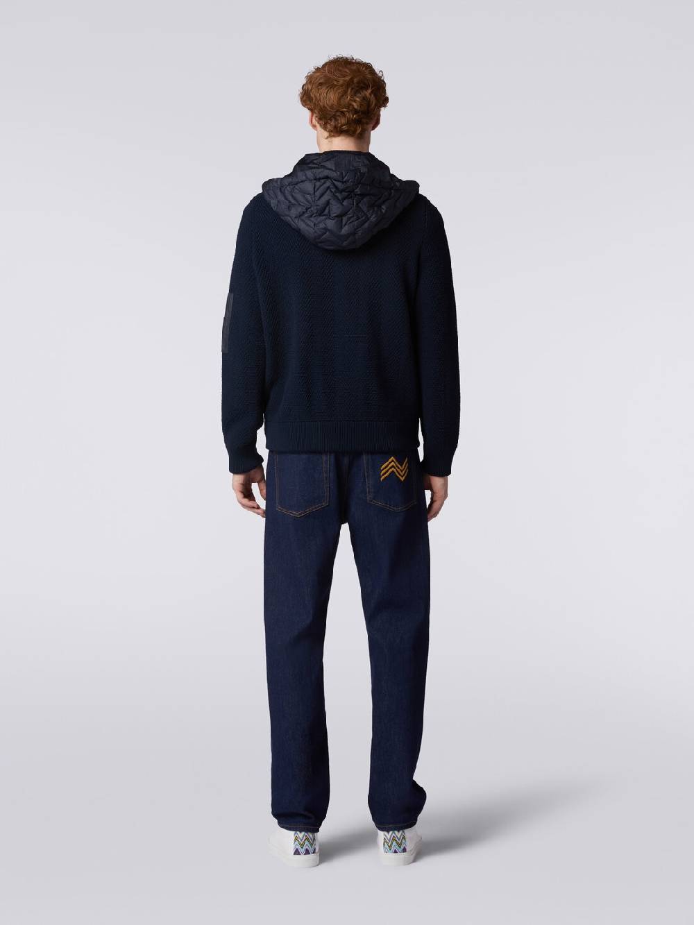 M Missoni Piumino in cotone e nylon con cappuccio Offerte esclusive