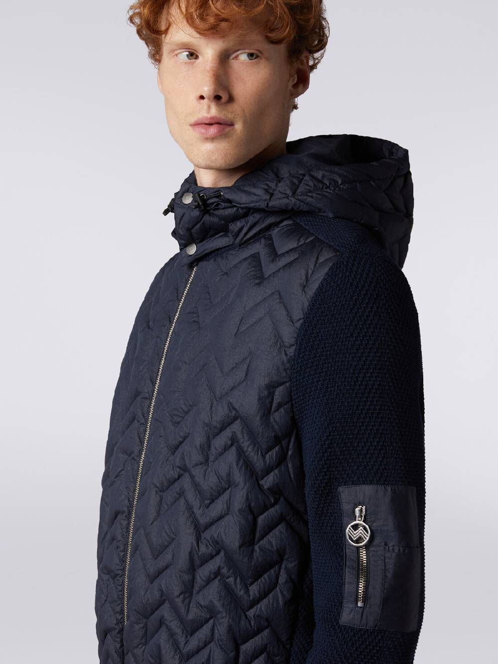 M Missoni Piumino in cotone e nylon con cappuccio Offerte esclusive