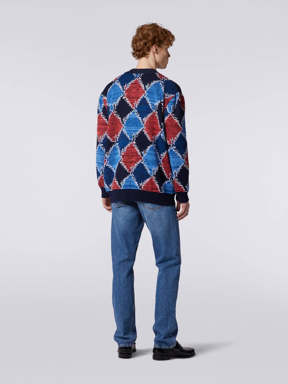 M Missoni Cardigan in cotone a losanghe con scritta logo Grandi sconti