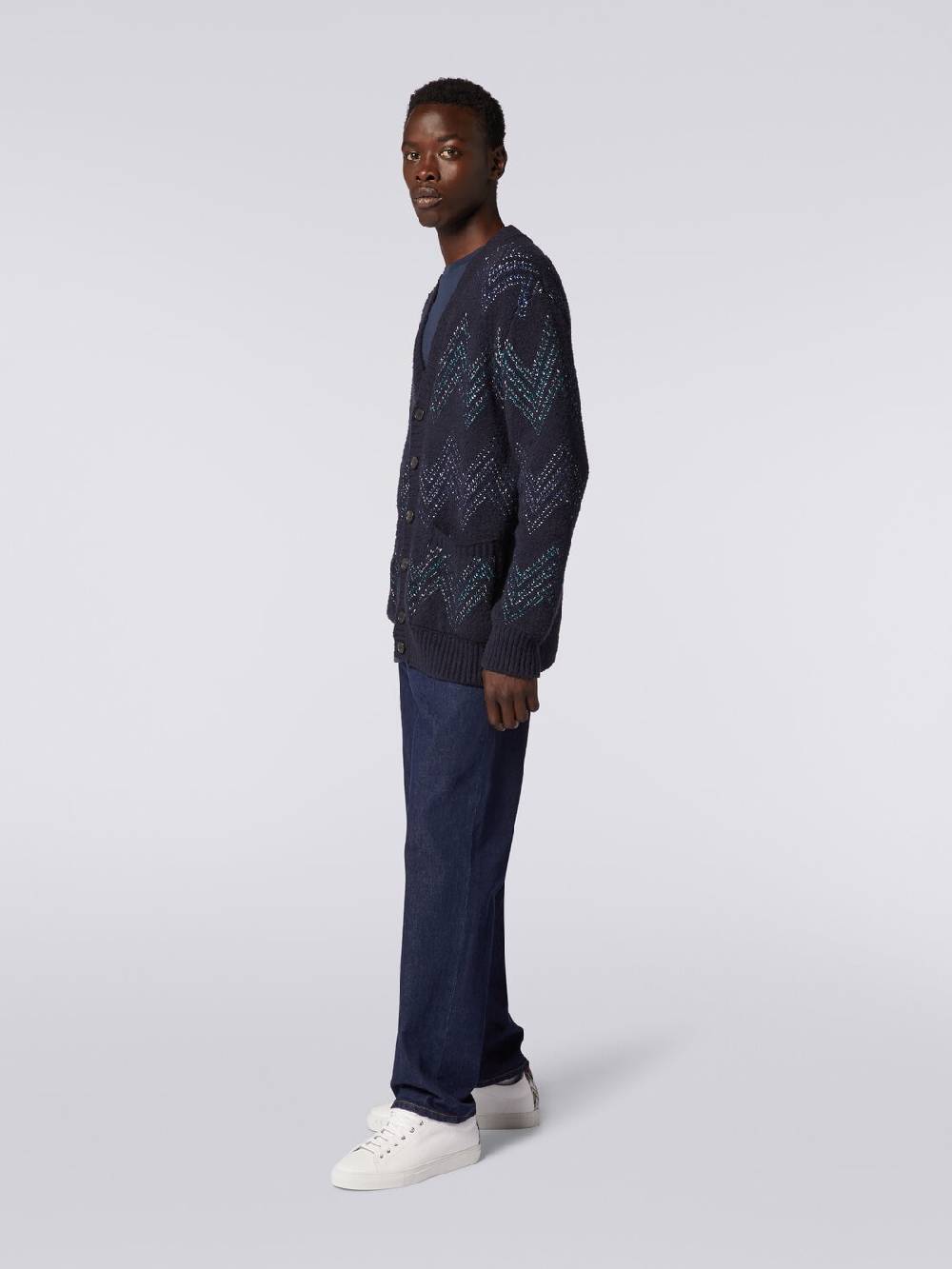 M Missoni Cardigan con scollatura a V in misto cotone zig zag Bestseller