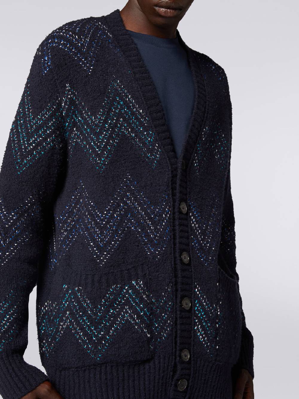 M Missoni Cardigan con scollatura a V in misto cotone zig zag Bestseller