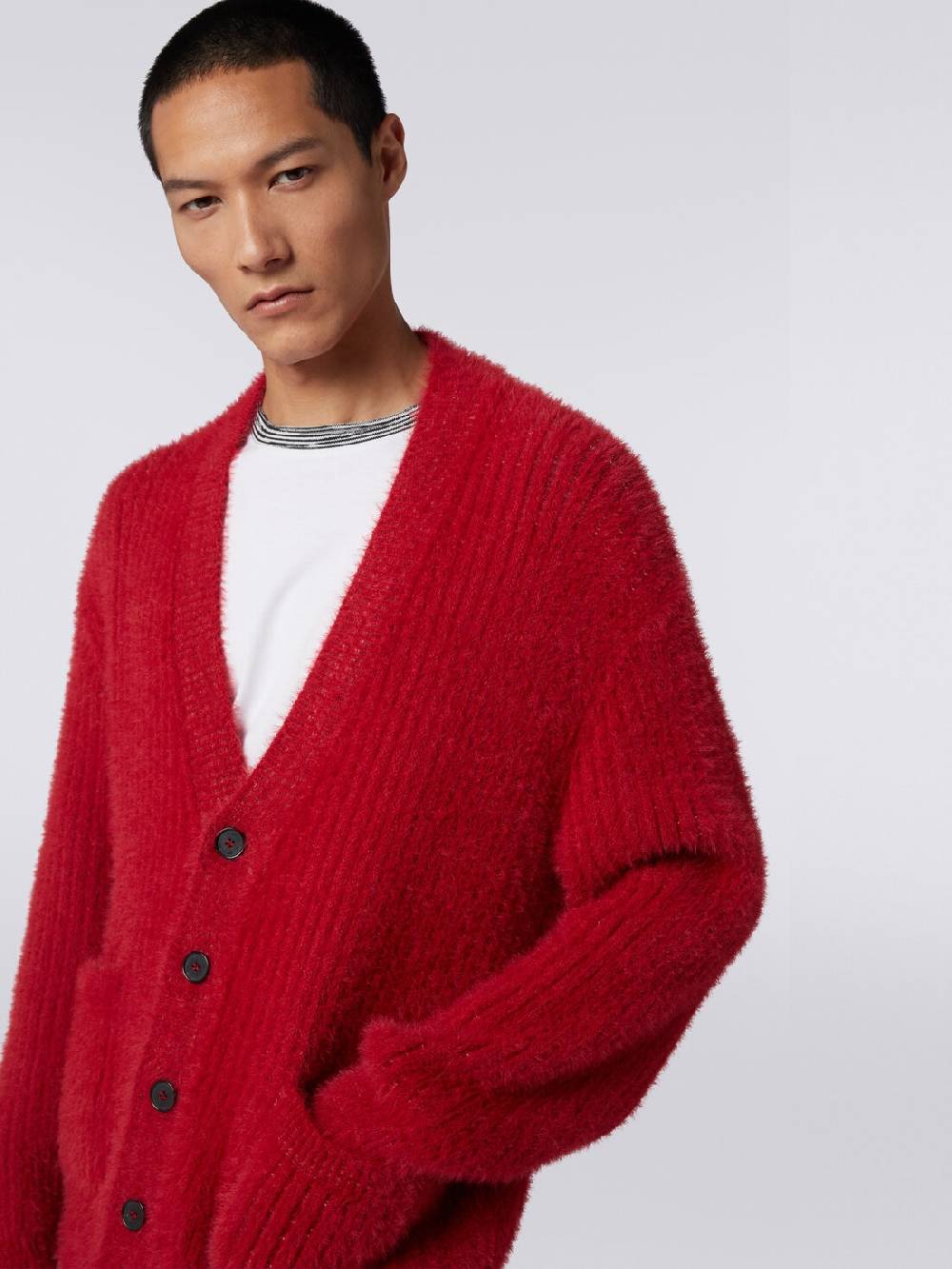 M Missoni Cardigan oversize in misto lana effetto pelo Offerte stagionali