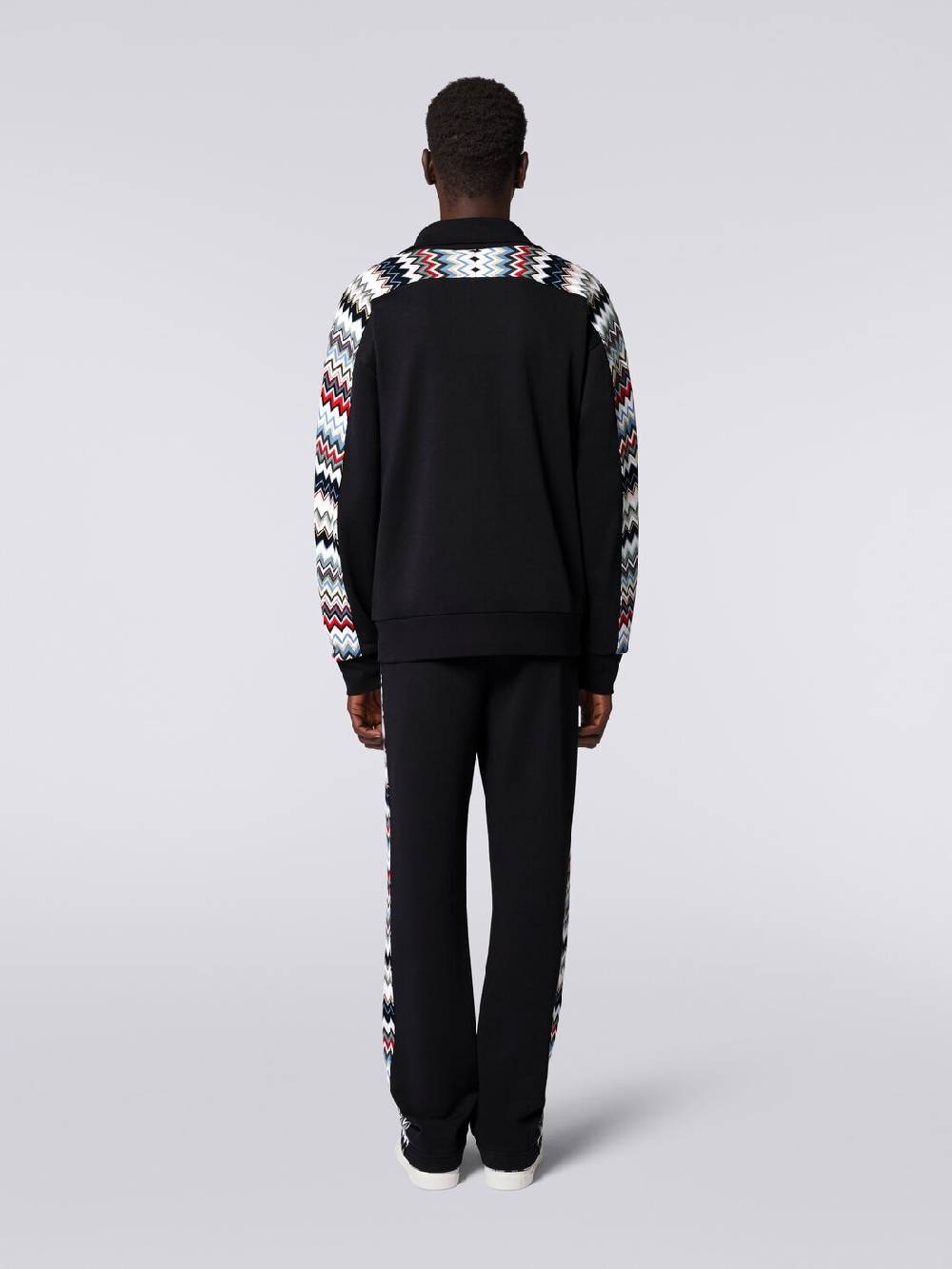 M Missoni Felpa in cotone con zip e inserti zig zag Liquidazione