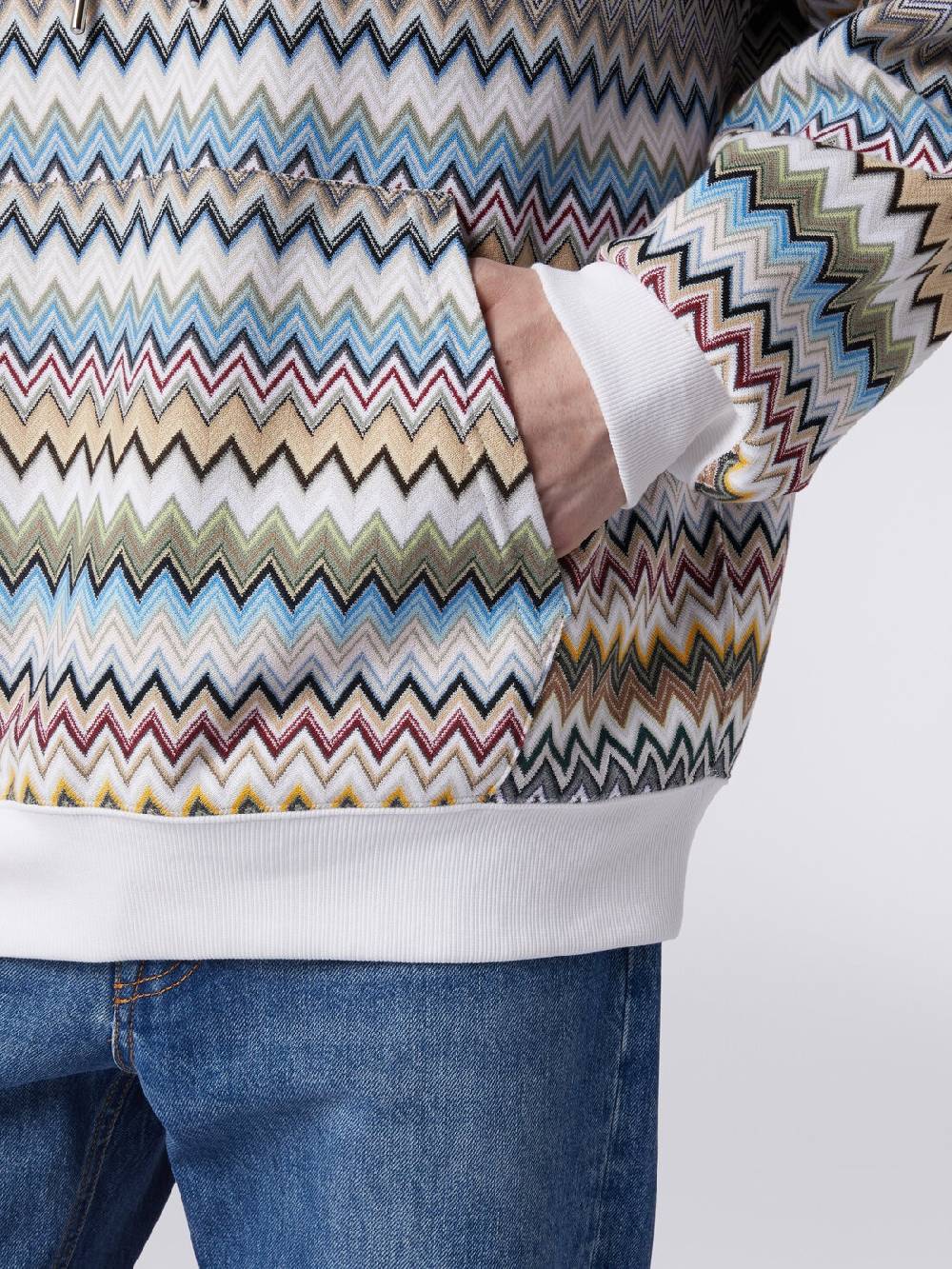M Missoni Felpa con cappuccio in cotone zig zag Comprane uno, ottenene uno gratis