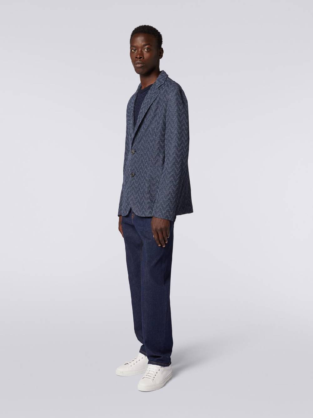 M Missoni Blazer monopetto in cotone zig zag Offerte speciali