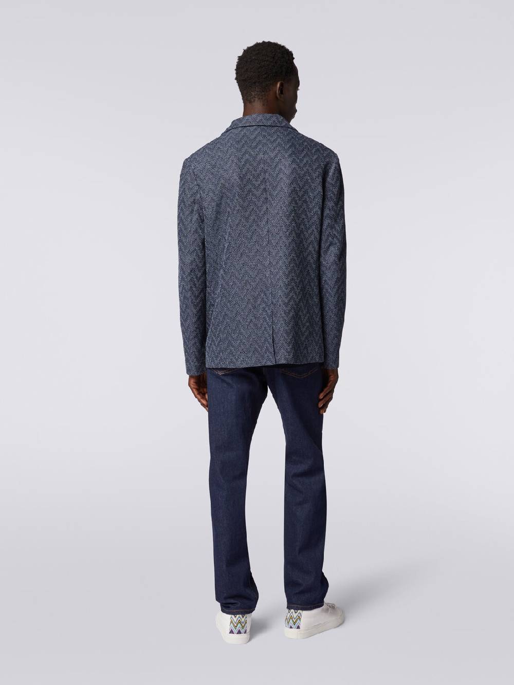 M Missoni Blazer monopetto in cotone zig zag Offerte speciali
