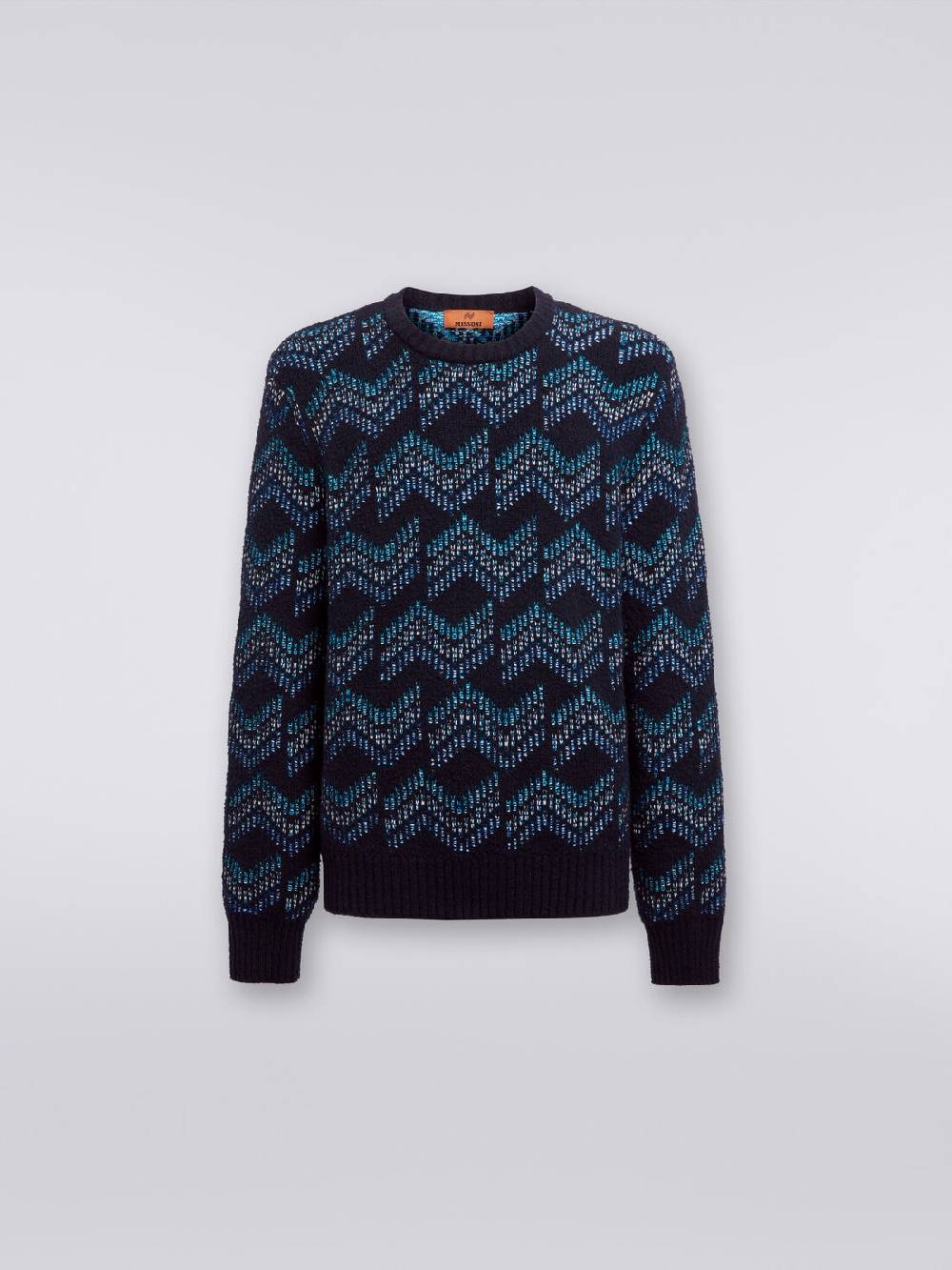 M Missoni Pullover girocollo in misto cotone motivo zig zag Rilascio limitato