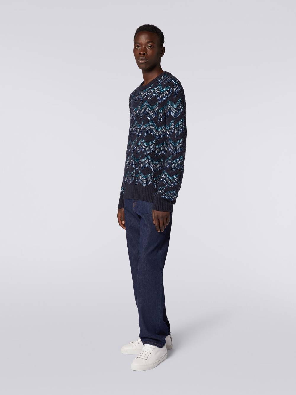 M Missoni Pullover girocollo in misto cotone motivo zig zag Rilascio limitato