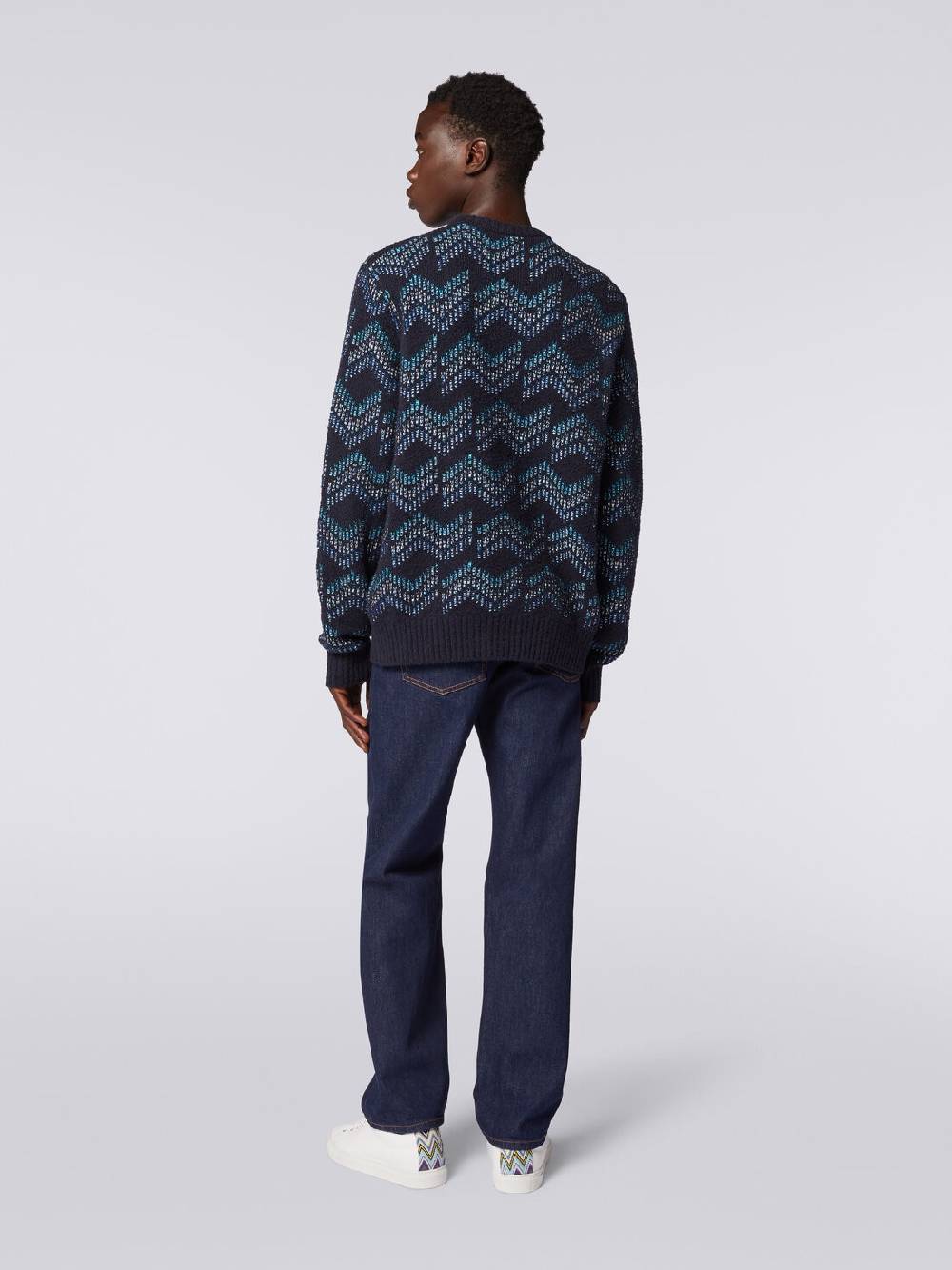 M Missoni Pullover girocollo in misto cotone motivo zig zag Rilascio limitato