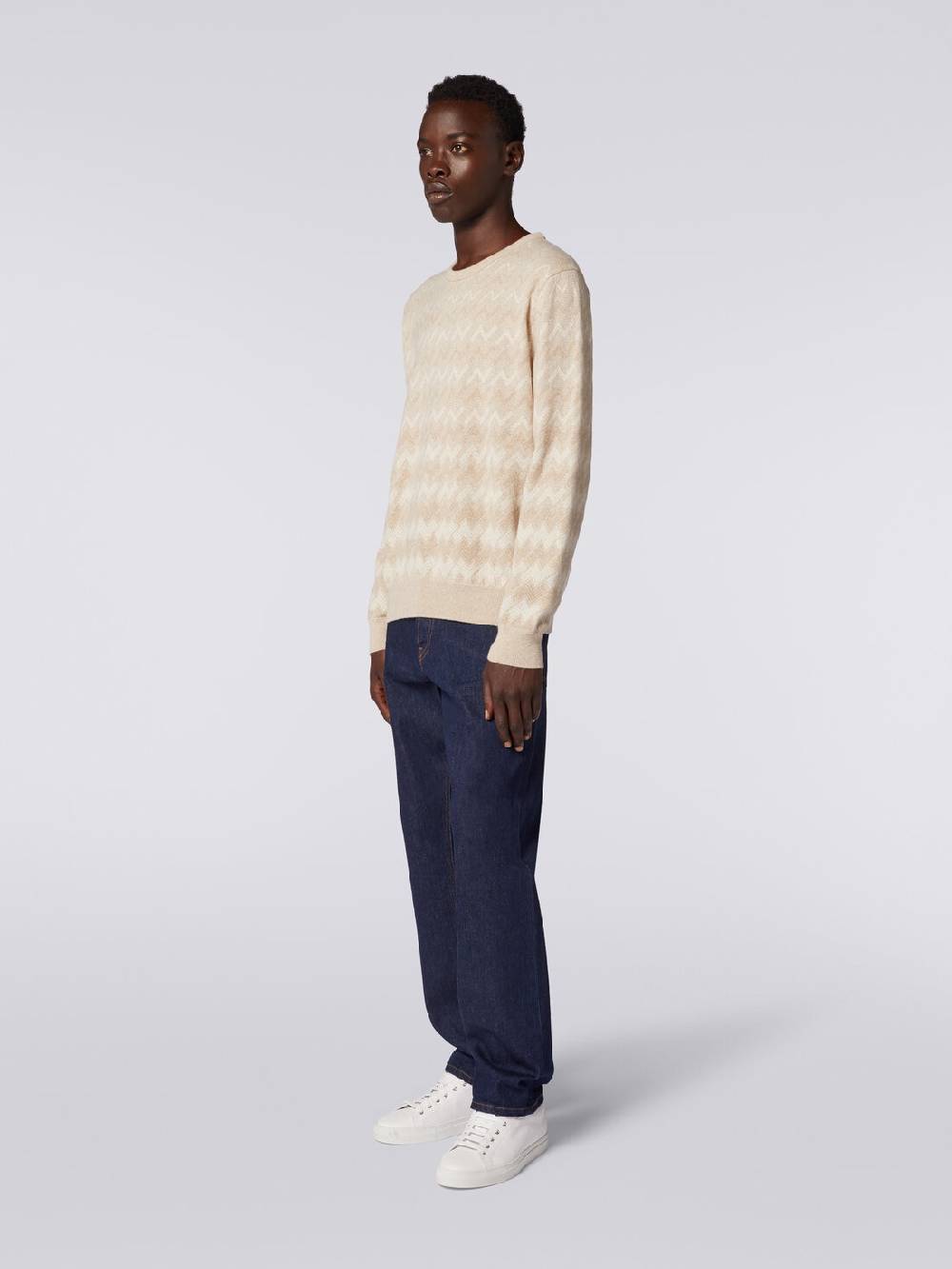 M Missoni Pullover girocollo in cachemire con zig zag ACQUISTA ORA