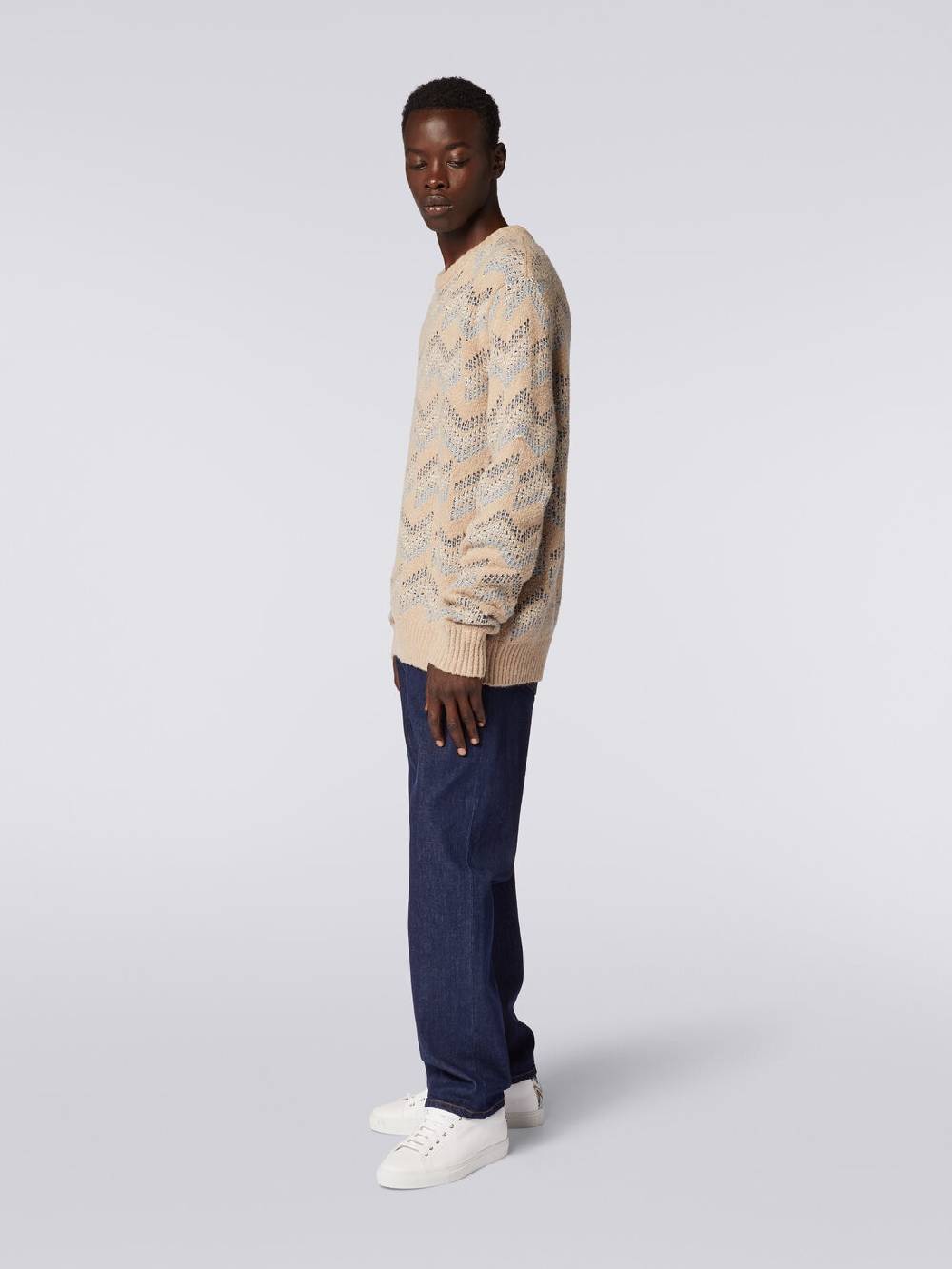 M Missoni Pullover girocollo in misto cotone motivo zig zag Latest stili