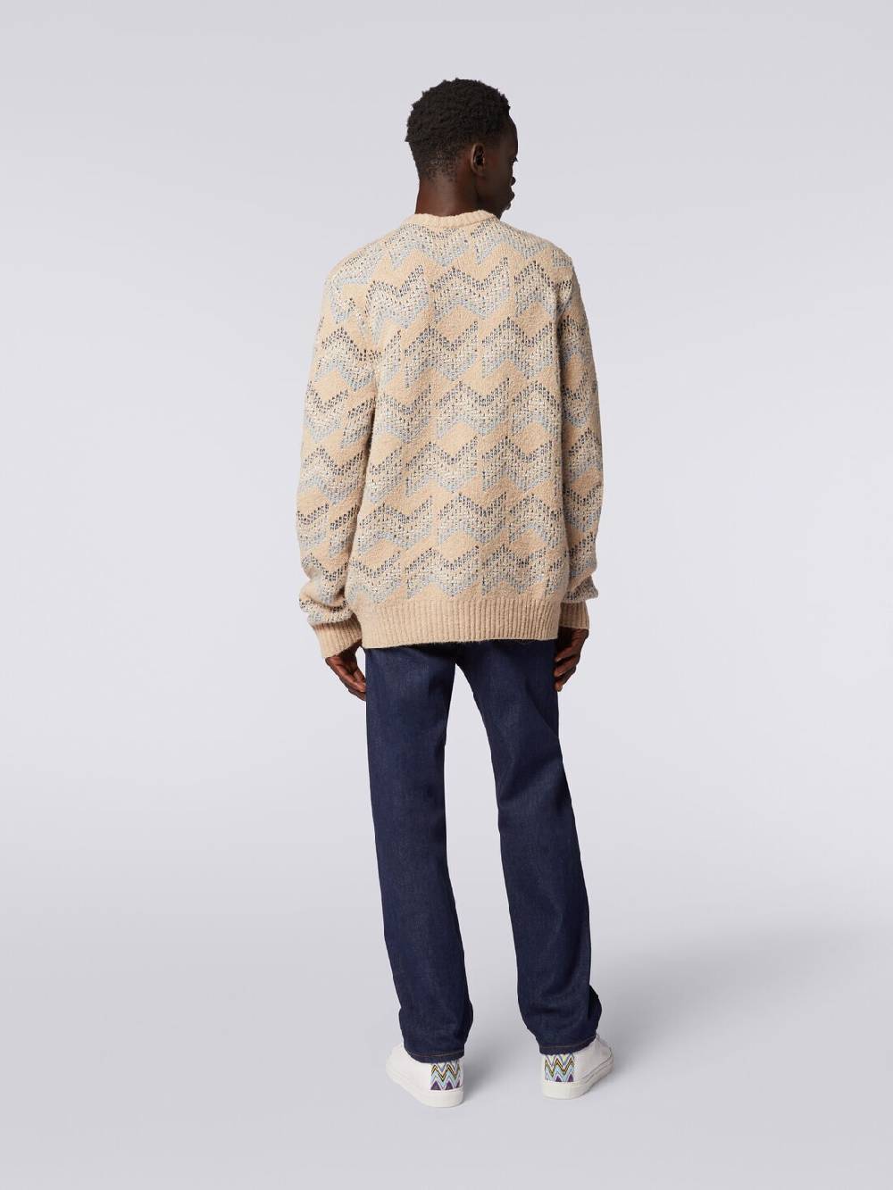 M Missoni Pullover girocollo in misto cotone motivo zig zag Latest stili