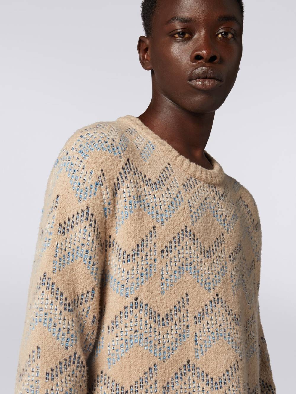 M Missoni Pullover girocollo in misto cotone motivo zig zag Latest stili
